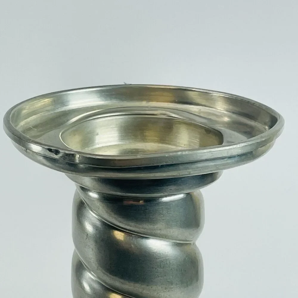 Vintage Norwegian Pewter Spiral Candle Holder MCM Industrial Modernist Norway 20